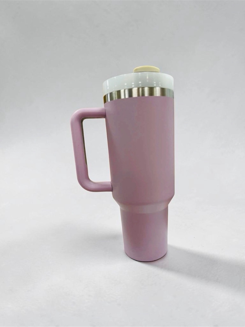 Pink Insulated Travel Mug with Handle - Brand Unknown